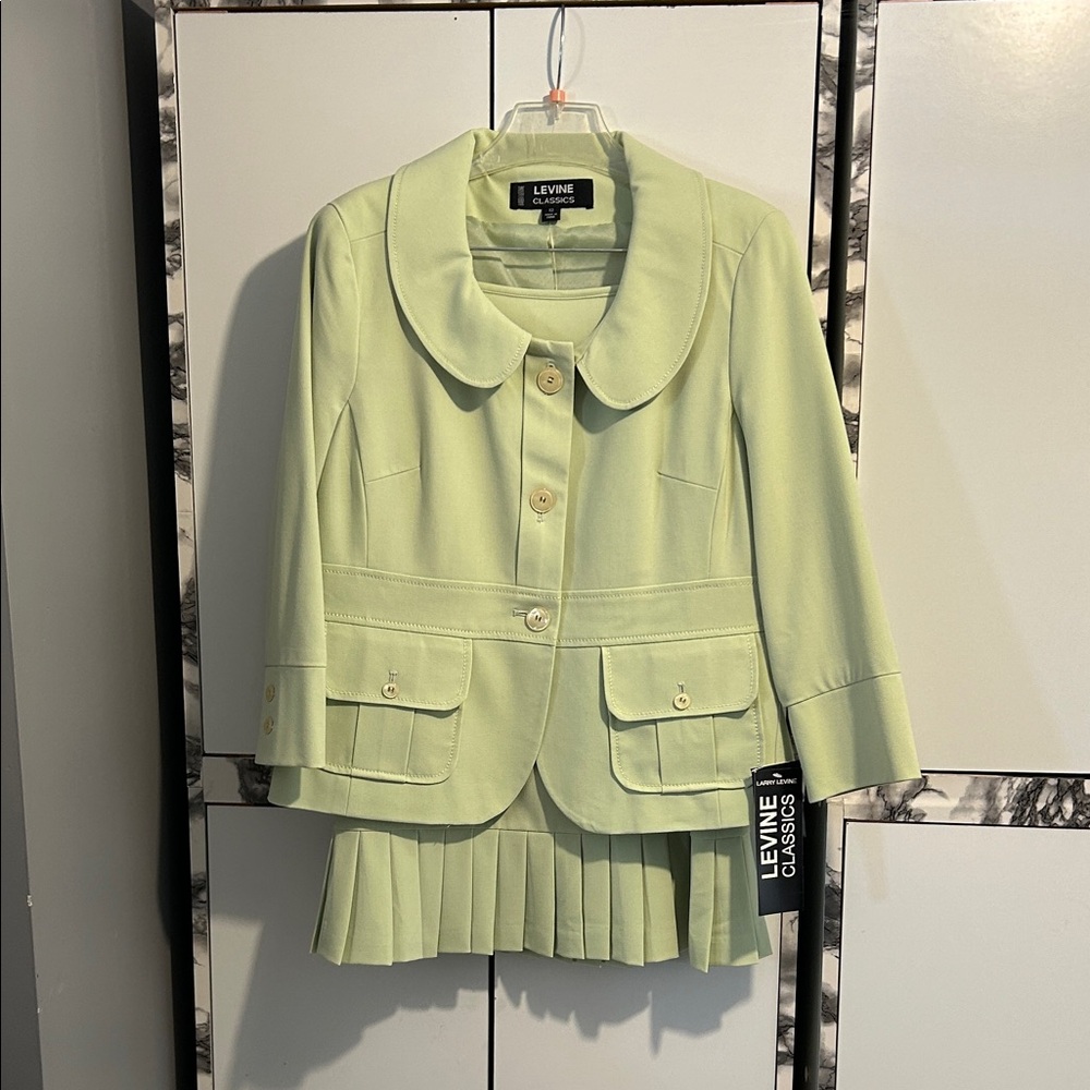 Larry Levine Mint Green Skirt Set